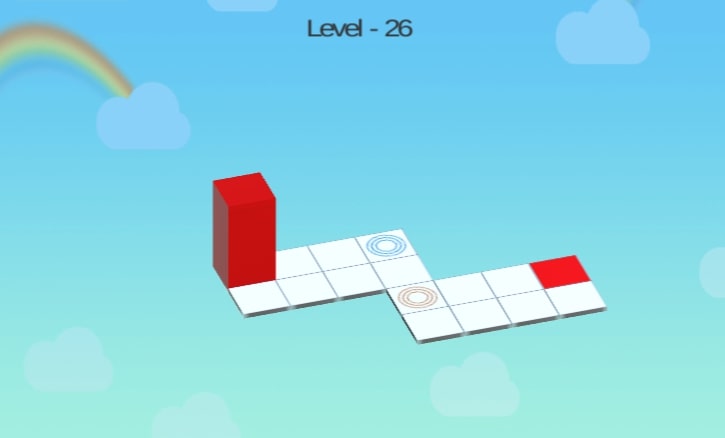 The game Bloxorz rolls so that the rectangular parallelepiped is